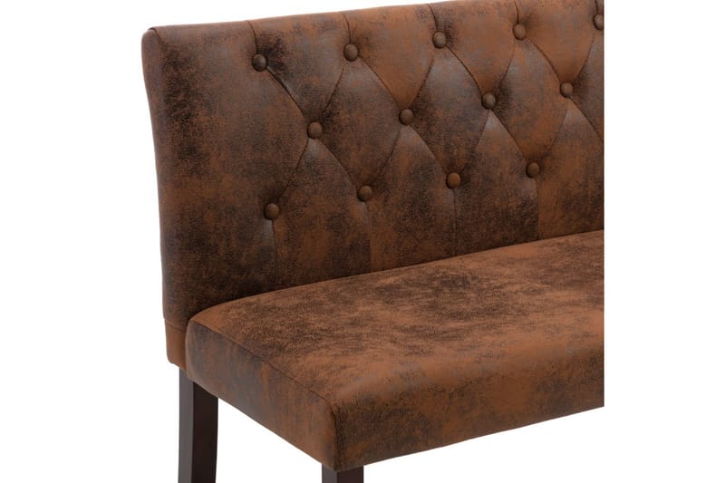 Bänk 148,5 cm konstmocka brun - Brun - Möbler - Vardagsrum - Stolar & sittmöbler - Sittbänk - Bänk med ryggstöd