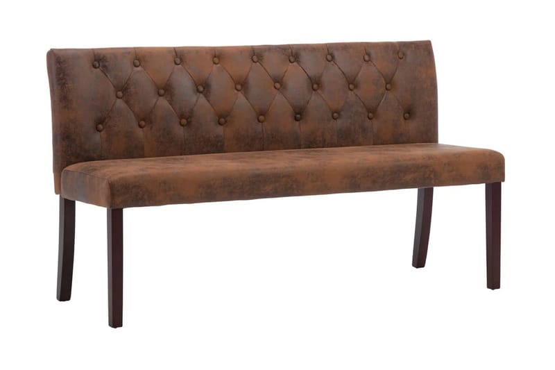 Bänk 148,5 cm konstmocka brun - Brun - Möbler - Vardagsrum - Stolar & sittmöbler - Sittbänk - Bänk med ryggstöd
