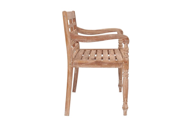 Bataviabänk 120 cm vitkalkad finish massiv teak - Brun - Möbler - Vardagsrum - Stolar & sittmöbler - Sittbänk - Bänk med ryggstöd