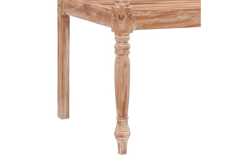 Bataviabänk 120 cm vitkalkad finish massiv teak - Brun - Möbler - Vardagsrum - Stolar & sittmöbler - Sittbänk - Bänk med ryggstöd