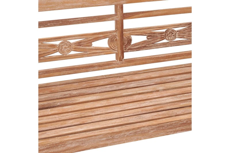 Bataviabänk 120 cm vitkalkad finish massiv teak - Brun - Möbler - Vardagsrum - Stolar & sittmöbler - Sittbänk - Bänk med ryggstöd