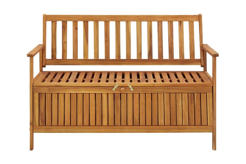 Förvaringsbänk 120 cm massivt akaciaträ - Brun - Möbler - Vardagsrum - Stolar & sittmöbler - Sittbänk - Bänk med ryggstöd