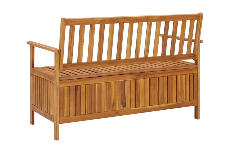 Förvaringsbänk 120 cm massivt akaciaträ - Brun - Möbler - Vardagsrum - Stolar & sittmöbler - Sittbänk - Bänk med ryggstöd