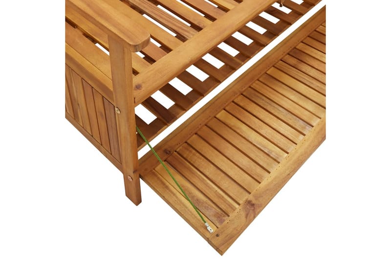Förvaringsbänk 120 cm massivt akaciaträ - Brun - Möbler - Vardagsrum - Stolar & sittmöbler - Sittbänk - Bänk med ryggstöd
