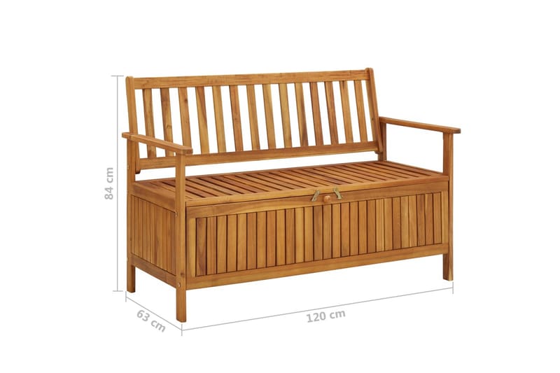 Förvaringsbänk 120 cm massivt akaciaträ - Brun - Möbler - Vardagsrum - Stolar & sittmöbler - Sittbänk - Bänk med ryggstöd