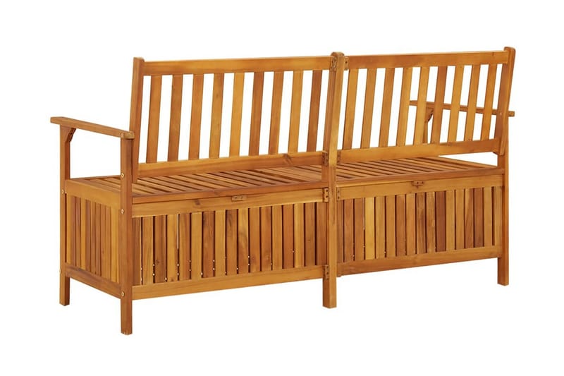 Förvaringsbänk 148 cm massivt akaciaträ - Brun - Möbler - Vardagsrum - Stolar & sittmöbler - Sittbänk - Bänk med ryggstöd