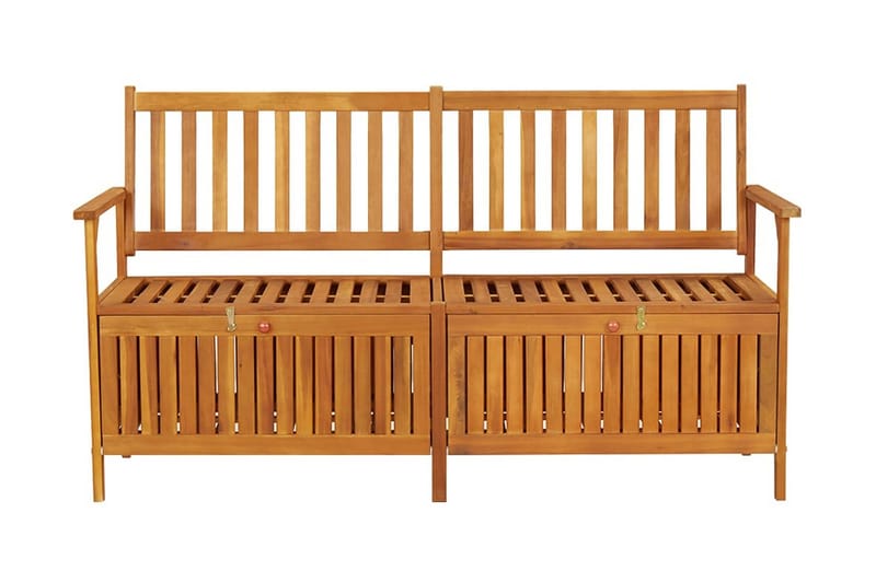 Förvaringsbänk 148 cm massivt akaciaträ - Brun - Möbler - Vardagsrum - Stolar & sittmöbler - Sittbänk - Bänk med ryggstöd