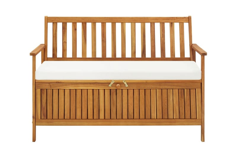 Förvaringsbänk för trädgården akaciaträ 120x63x84 cm - Brun - Möbler - Vardagsrum - Stolar & sittmöbler - Sittbänk - Bänk med ryggstöd