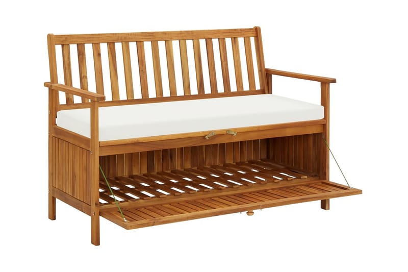 Förvaringsbänk för trädgården akaciaträ 120x63x84 cm - Brun - Möbler - Vardagsrum - Stolar & sittmöbler - Sittbänk - Bänk med ryggstöd