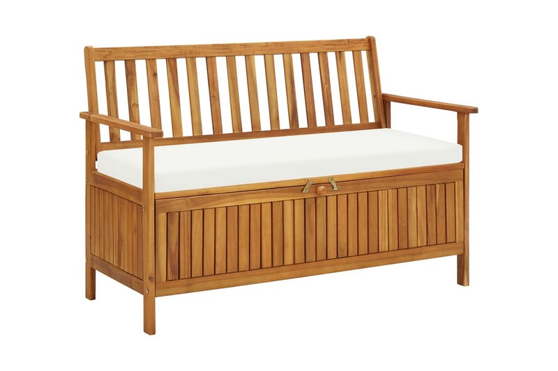 Förvaringsbänk för trädgården akaciaträ 120x63x84 cm - Brun - Möbler - Vardagsrum - Stolar & sittmöbler - Sittbänk - Bänk med ryggstöd