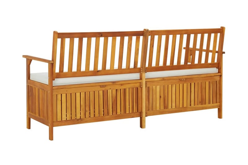 Förvaringsbänk med dyna 170 cm massivt akaciaträ - Brun - Möbler - Vardagsrum - Stolar & sittmöbler - Sittbänk - Bänk med ryggstöd