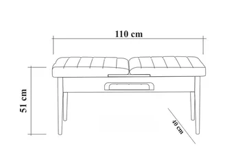 Idehult Bänk 51 cm - Trä/natur/Antracit - Möbler - Vardagsrum - Stolar & sittmöbler - Sittbänk