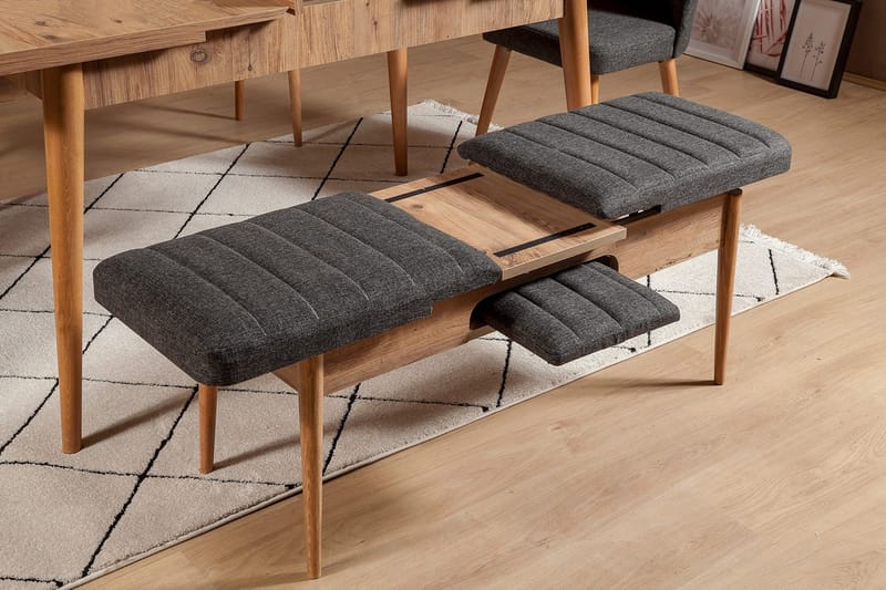 Idehult Bänk 51 cm - Trä/natur/Antracit - Möbler - Vardagsrum - Stolar & sittmöbler - Sittbänk - Bänk med ryggstöd