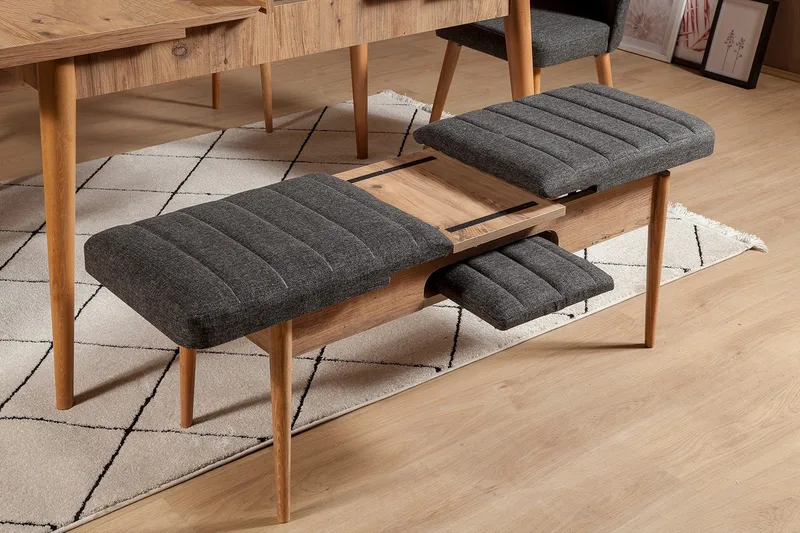 Idehult Bänk 51 cm - Trä/natur/Antracit - Möbler - Vardagsrum - Stolar & sittmöbler - Sittbänk