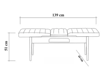 Idehult Bänk 51 cm - Trä/natur/Antracit - Möbler - Vardagsrum - Stolar & sittmöbler - Sittbänk