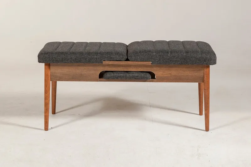 Idehult Bänk 51 cm - Valnöt/Antracit - Möbler - Vardagsrum - Stolar & sittmöbler - Sittbänk - Bänk med ryggstöd