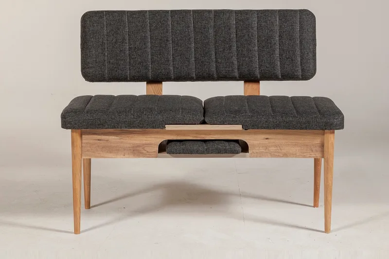 Idehult Bänk 85 cm - Trä/natur/Antracit - Möbler - Vardagsrum - Stolar & sittmöbler - Sittbänk - Bänk med ryggstöd