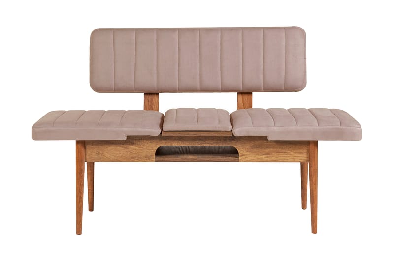 MUNDIN Sittbänk 110 cm Mörkbrun/Grå - Mörkbrun/Grå - Möbler - Vardagsrum - Stolar & sittmöbler - Sittbänk - Bänk med ryggstöd