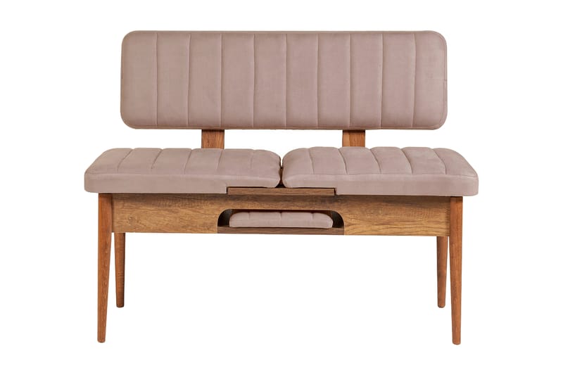 MUNDIN Sittbänk 110 cm Mörkbrun/Grå - Mörkbrun/Grå - Möbler - Vardagsrum - Stolar & sittmöbler - Sittbänk - Bänk med ryggstöd