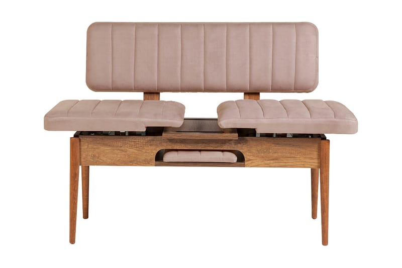 MUNDIN Sittbänk 110 cm Mörkbrun/Grå - Mörkbrun/Grå - Möbler - Vardagsrum - Stolar & sittmöbler - Sittbänk - Bänk med ryggstöd