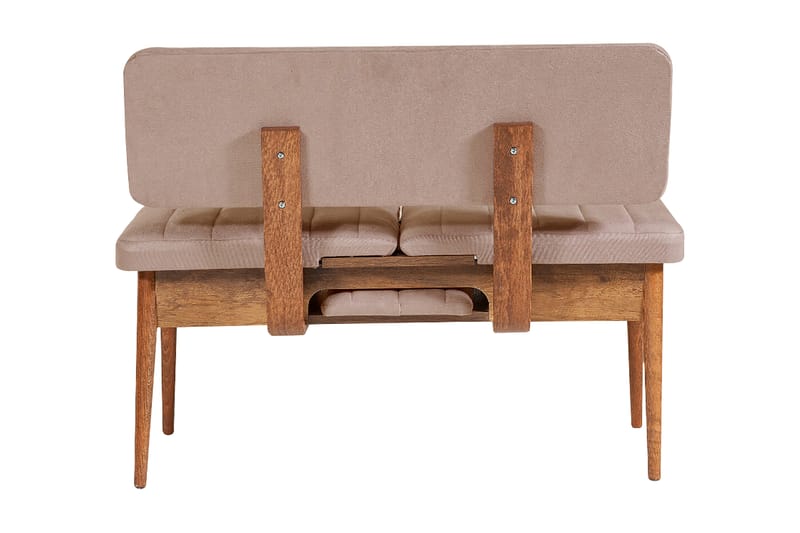 MUNDIN Sittbänk 110 cm Mörkbrun/Grå - Mörkbrun/Grå - Möbler - Vardagsrum - Stolar & sittmöbler - Sittbänk - Bänk med ryggstöd