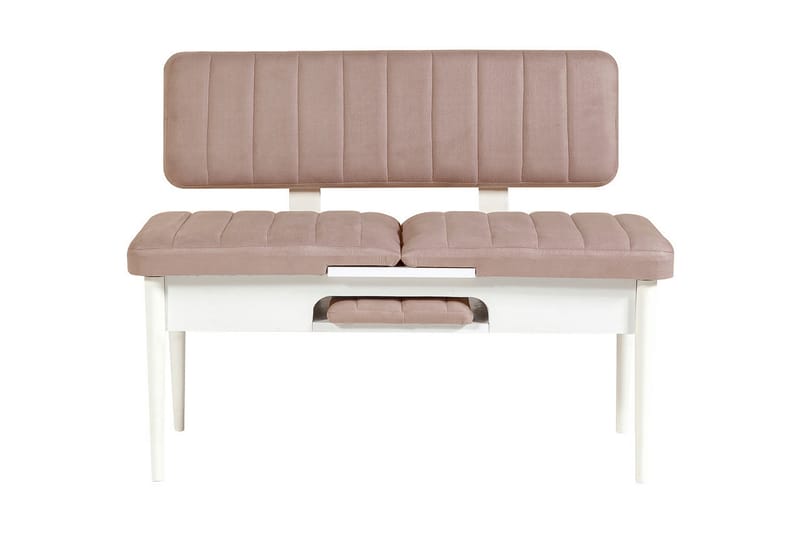 MUNDIN Sittbänk 110 cm Vit/Grå - Vit/Grå - Möbler - Vardagsrum - Stolar & sittmöbler - Sittbänk - Bänk med ryggstöd