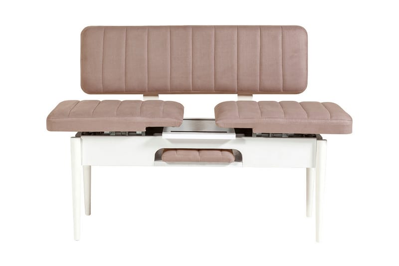 MUNDIN Sittbänk 110 cm Vit/Grå - Vit/Grå - Möbler - Vardagsrum - Stolar & sittmöbler - Sittbänk - Bänk med ryggstöd