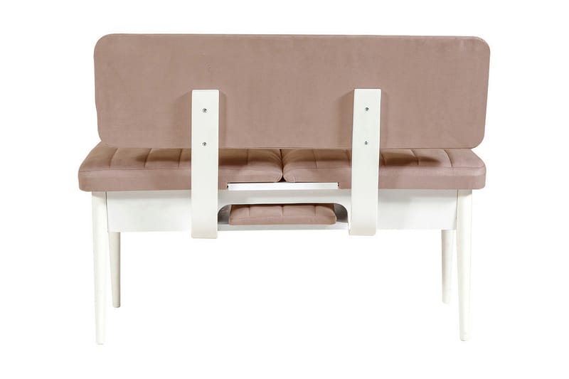 MUNDIN Sittbänk 110 cm Vit/Grå - Vit/Grå - Möbler - Vardagsrum - Stolar & sittmöbler - Sittbänk - Bänk med ryggstöd