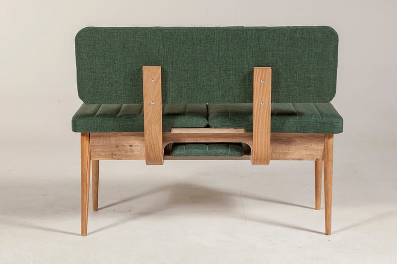 OSENDORF Bänk 85 cm Trä/natur/Grön - Möbler - Vardagsrum - Stolar & sittmöbler - Sittbänk - Bänk med ryggstöd