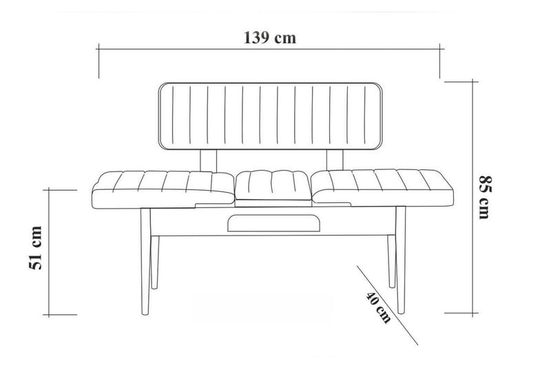 OSENDORF Bänk 85 cm Trä/natur/Grön - Bänk med ryggstöd