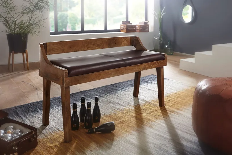 Shontrell Sittbänk - Brun - Möbler - Vardagsrum - Stolar & sittmöbler - Sittbänk - Bänk med ryggstöd