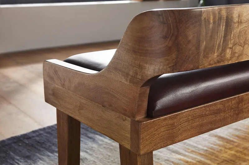 Shontrell Sittbänk - Brun - Möbler - Vardagsrum - Stolar & sittmöbler - Sittbänk - Bänk med ryggstöd