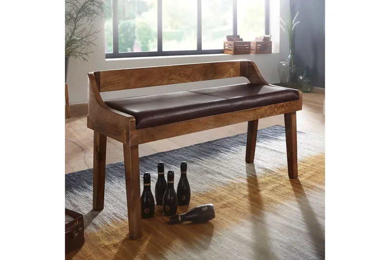 Shontrell Sittbänk - Brun - Möbler - Vardagsrum - Stolar & sittmöbler - Sittbänk - Bänk med ryggstöd