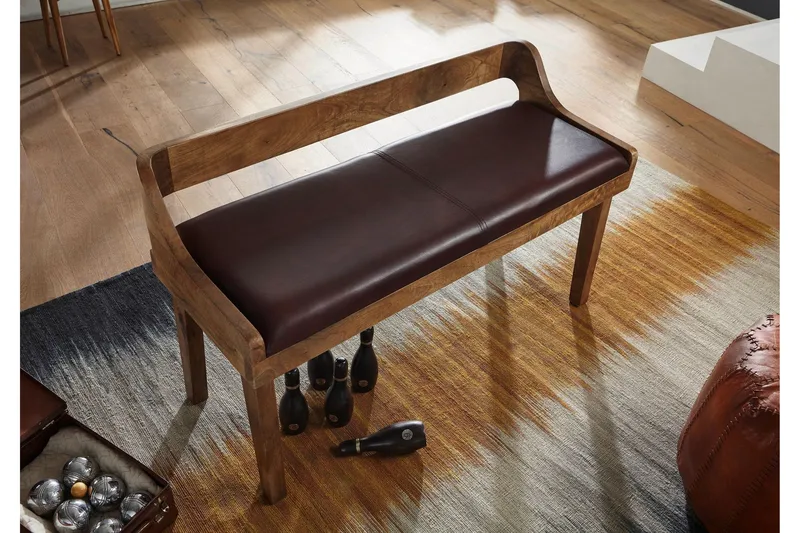 Shontrell Sittbänk - Brun - Möbler - Vardagsrum - Stolar & sittmöbler - Sittbänk - Bänk med ryggstöd