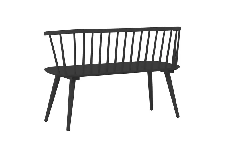 Soffbänk Bobby 120 cm i Trä - Svart - Möbler - Vardagsrum - Stolar & sittmöbler - Sittbänk - Bänk med ryggstöd
