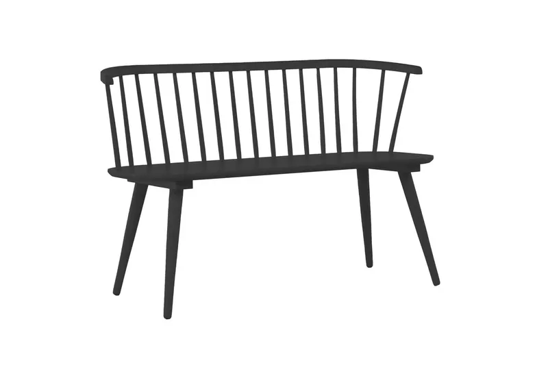 Soffbänk Bobby 120 cm i Trä - Svart - Möbler - Vardagsrum - Stolar & sittmöbler - Sittbänk - Bänk med ryggstöd