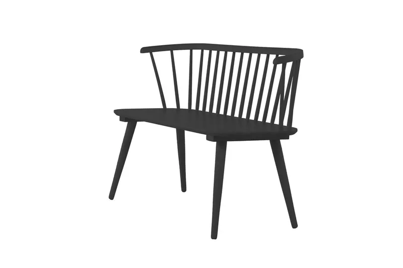 Soffbänk Bobby 120 cm i Trä - Svart - Möbler - Vardagsrum - Stolar & sittmöbler - Sittbänk - Bänk med ryggstöd