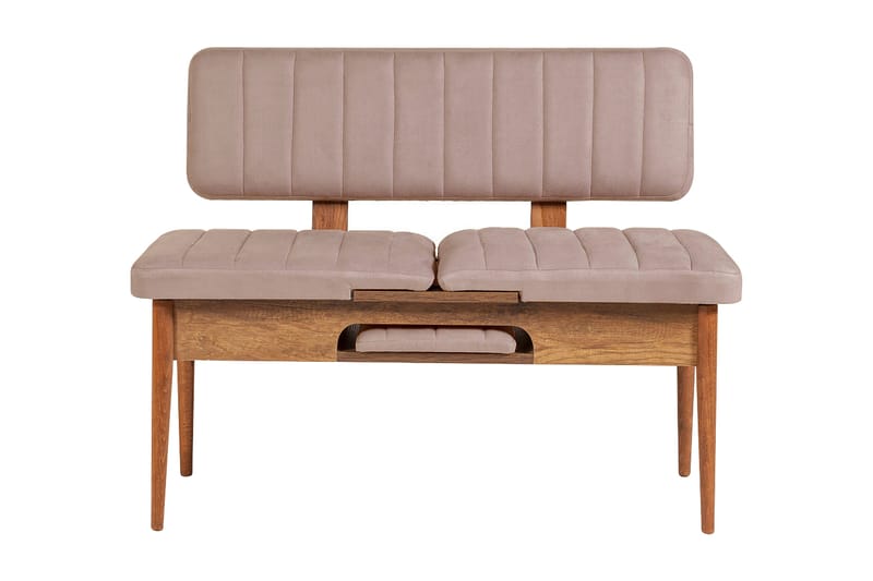 Valsot Sittbänk 110 cm - Mörkbrun/Grå - Möbler - Vardagsrum - Stolar & sittmöbler - Sittbänk - Bänk med ryggstöd