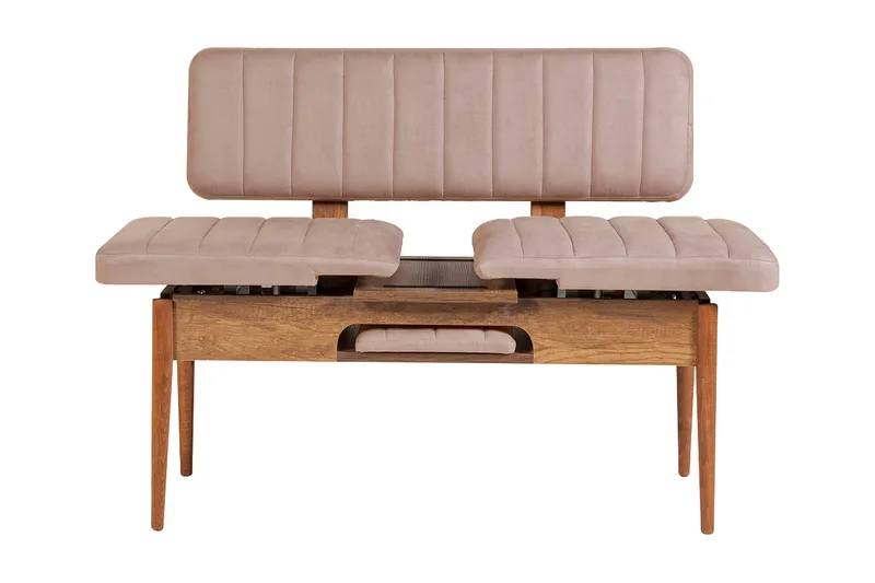 Valsot Sittbänk 110 cm - Mörkbrun/Grå - Möbler - Vardagsrum - Stolar & sittmöbler - Sittbänk - Bänk med ryggstöd