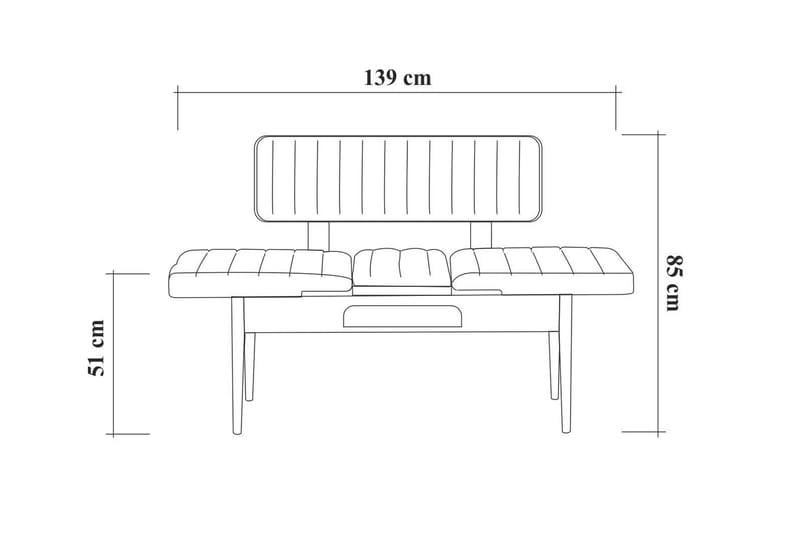 Valsot Sittbänk 110 cm - Trä/natur/Grå - Möbler - Vardagsrum - Stolar & sittmöbler - Sittbänk - Bänk med ryggstöd