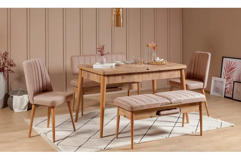 Valsot Sittbänk 110 cm - Trä/natur/Grå - Möbler - Vardagsrum - Stolar & sittmöbler - Sittbänk - Bänk med ryggstöd