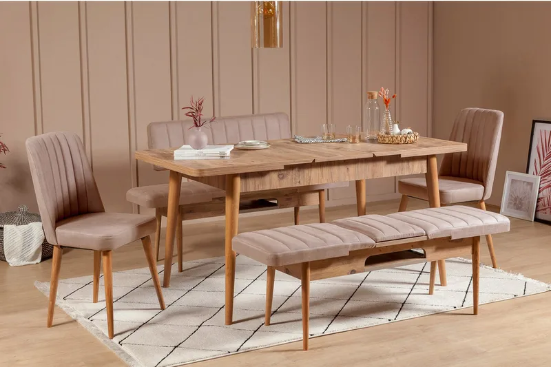 Valsot Sittbänk 110 cm - Trä/natur/Grå - Möbler - Vardagsrum - Stolar & sittmöbler - Sittbänk - Bänk med ryggstöd