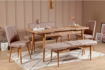 Valsot Sittbänk 110 cm - Trä/natur/Grå - Möbler - Vardagsrum - Stolar & sittmöbler - Sittbänk - Bänk med ryggstöd