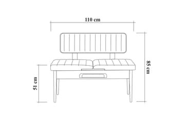 Valsot Sittbänk 110 cm - Trä/natur/Grå - Möbler - Vardagsrum - Stolar & sittmöbler - Sittbänk - Bänk med ryggstöd
