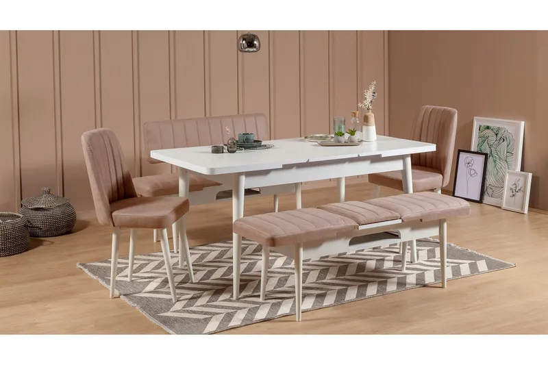 Valsot Sittbänk 110 cm - Vit/Grå - Möbler - Vardagsrum - Stolar & sittmöbler - Sittbänk - Bänk med ryggstöd