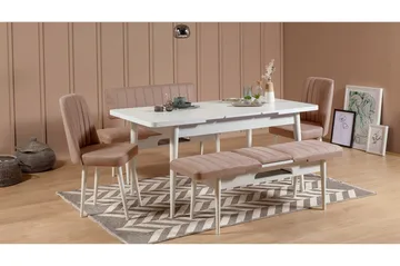 Valsot Sittbänk 110 cm - Vit/Grå - Möbler - Vardagsrum - Stolar & sittmöbler - Sittbänk - Bänk med ryggstöd
