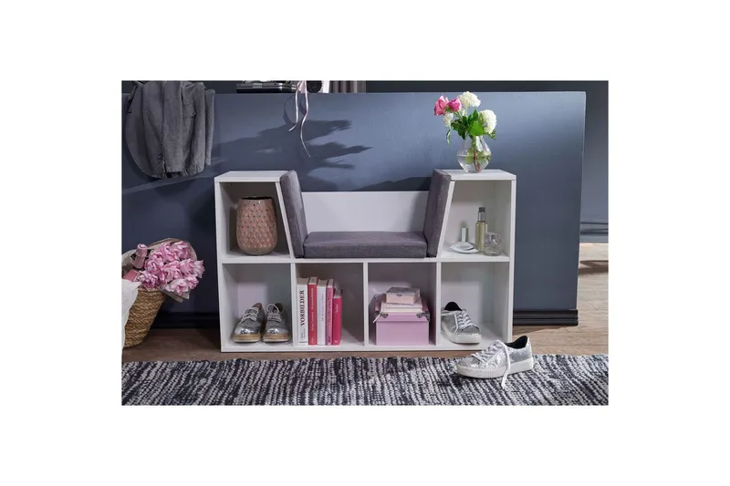 Bänk Wohnling Melaminbelagd spånskiva Klädd sittplats Förvaringsutrymme Modern - Möbler - Vardagsrum - Stolar & sittmöbler - Sittbänk - Bänk med ryggstöd