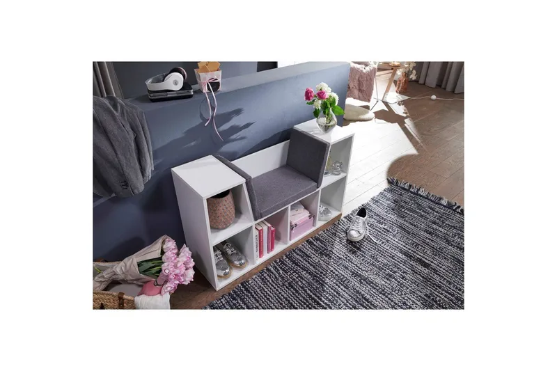 Bänk Wohnling Melaminbelagd spånskiva Klädd sittplats Förvaringsutrymme Modern - Möbler - Vardagsrum - Stolar & sittmöbler - Sittbänk - Bänk med ryggstöd