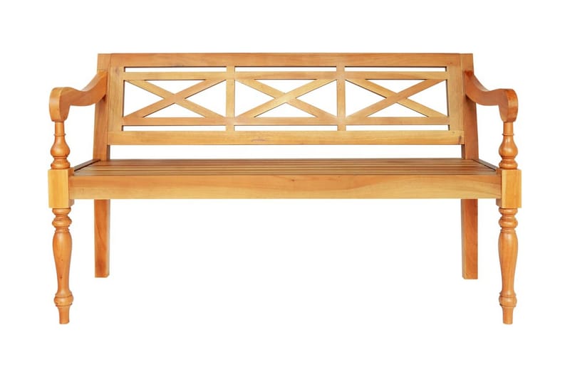 Bataviabänk 123 cm massiv mahogny ljusbrun - Ljusbrun - Möbler - Vardagsrum - Stolar & sittmöbler - Sittbänk - Bänk med ryggstöd