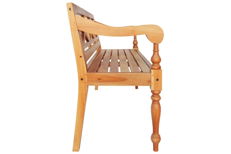 Bataviabänk 123 cm massiv mahogny ljusbrun - Ljusbrun - Möbler - Vardagsrum - Stolar & sittmöbler - Sittbänk - Bänk med ryggstöd